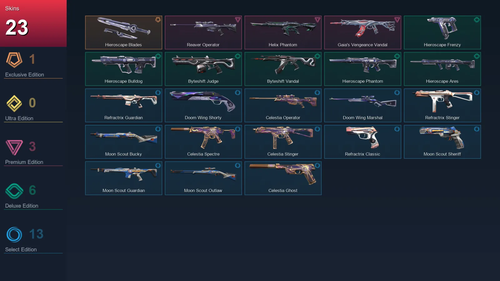 AP | Lv29 | Unranked | 23 Skin | 12 Agent | 18 Buddy — Byteshift Judge