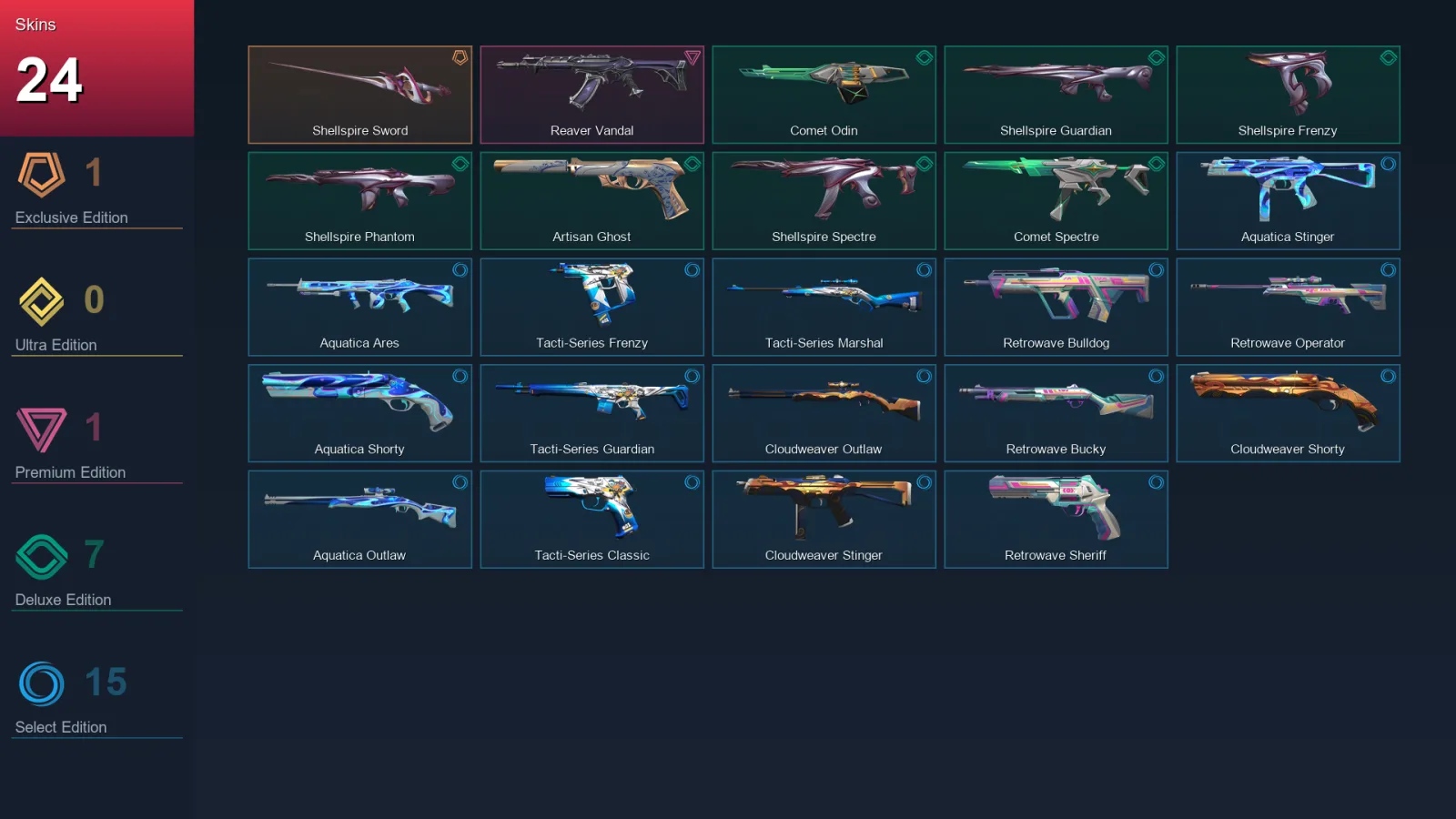 AP | Lv91 | Unranked | 24 Skin | 21 Agent | 45 Buddy