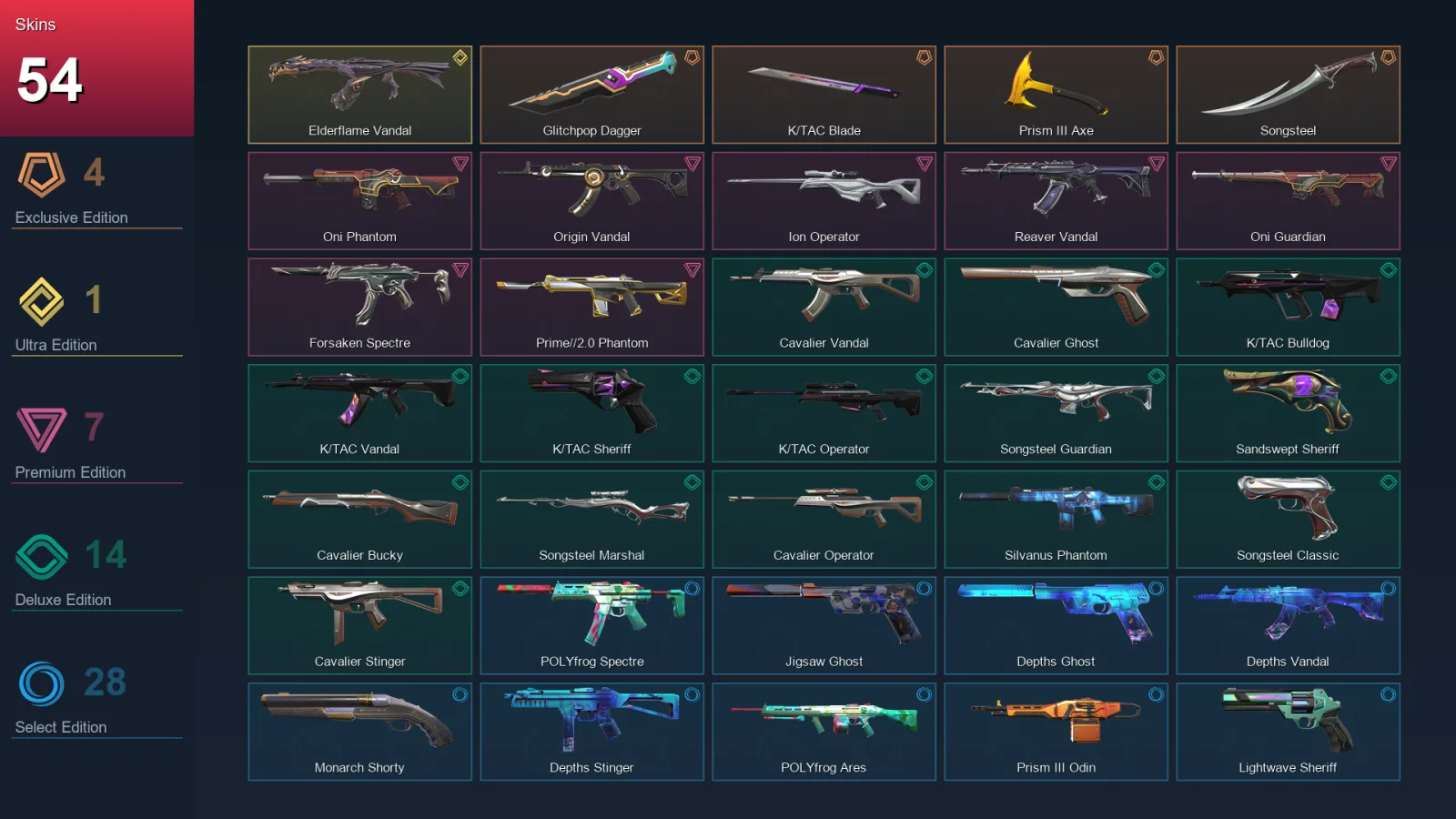 AP | Lv144 | Unranked | 54 Skin | 24 Agent | 65 Buddy — Valorant account