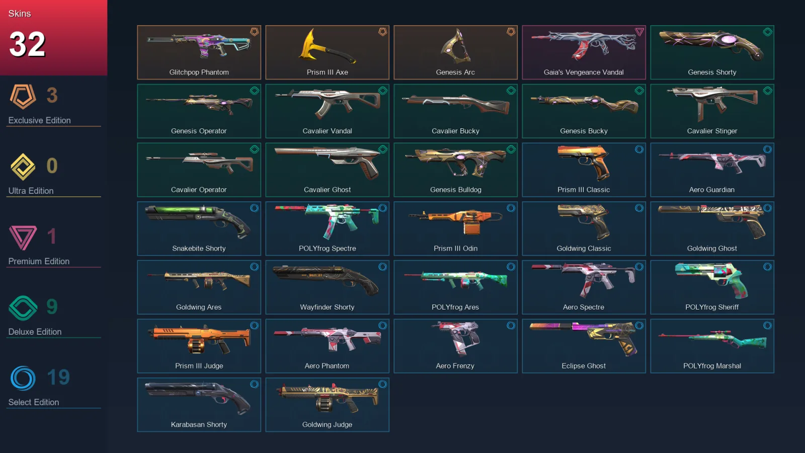 EU | Lv105 | Unranked | 32 Skin | 24 Agent | 68 Buddy