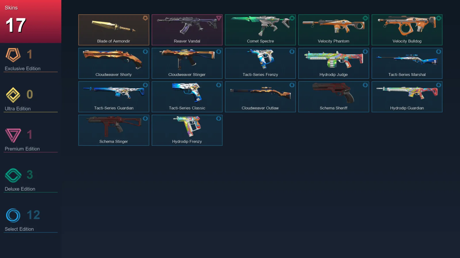 NA | Lv36 | Unranked | 17 Skin | 11 Agent | 17 Buddy