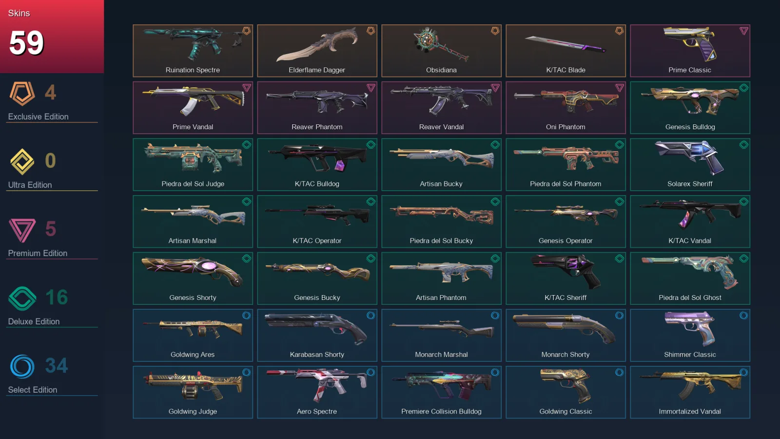 EU | Lv153 | Unranked | 59 Skin | 28 Agent | 92 Buddy — Valorant account