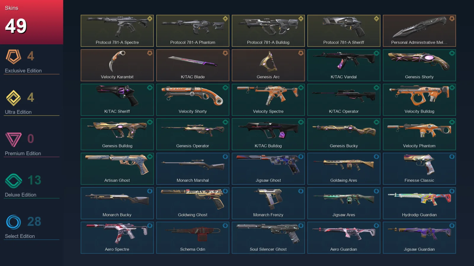 AP | Lv141 | Unranked | 49 Skin | 26 Agent | 65 Buddy