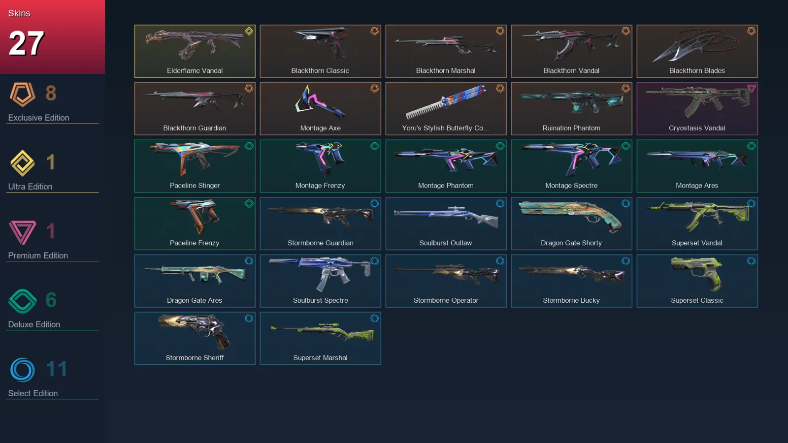 NA | Lv30 | Unranked | 27 Skin | 12 Agent | 19 Buddy — Valorant account