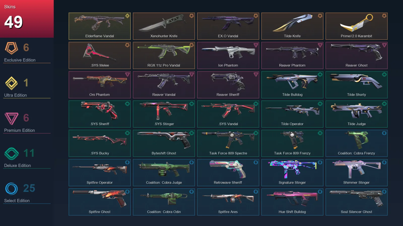 EU | Lv121 | Unranked | 49 Skin | 27 Agent | 65 Buddy — Valorant account