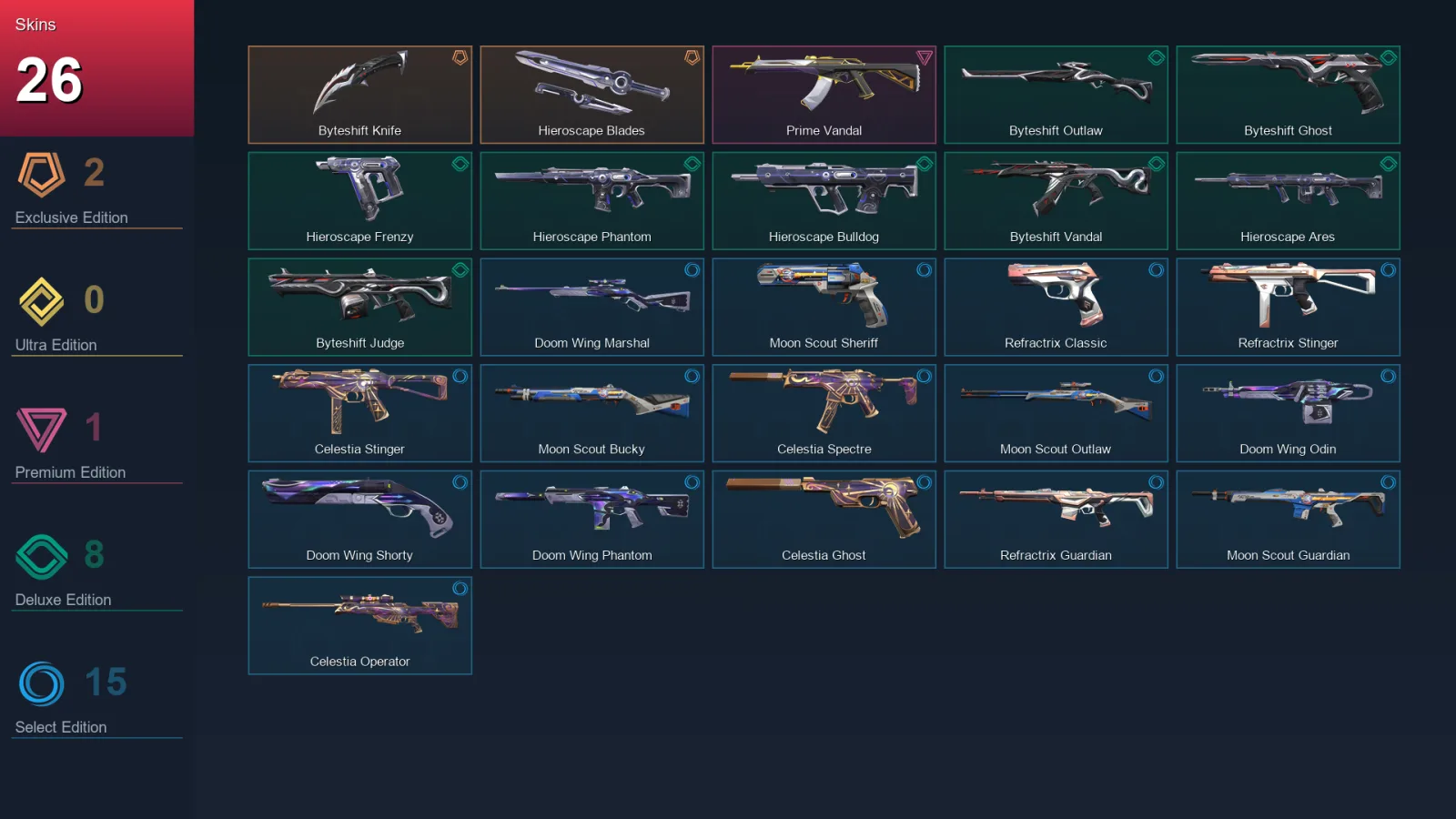EU | Lv41 | Unranked | 26 Skin | 14 Agent | 31 Buddy