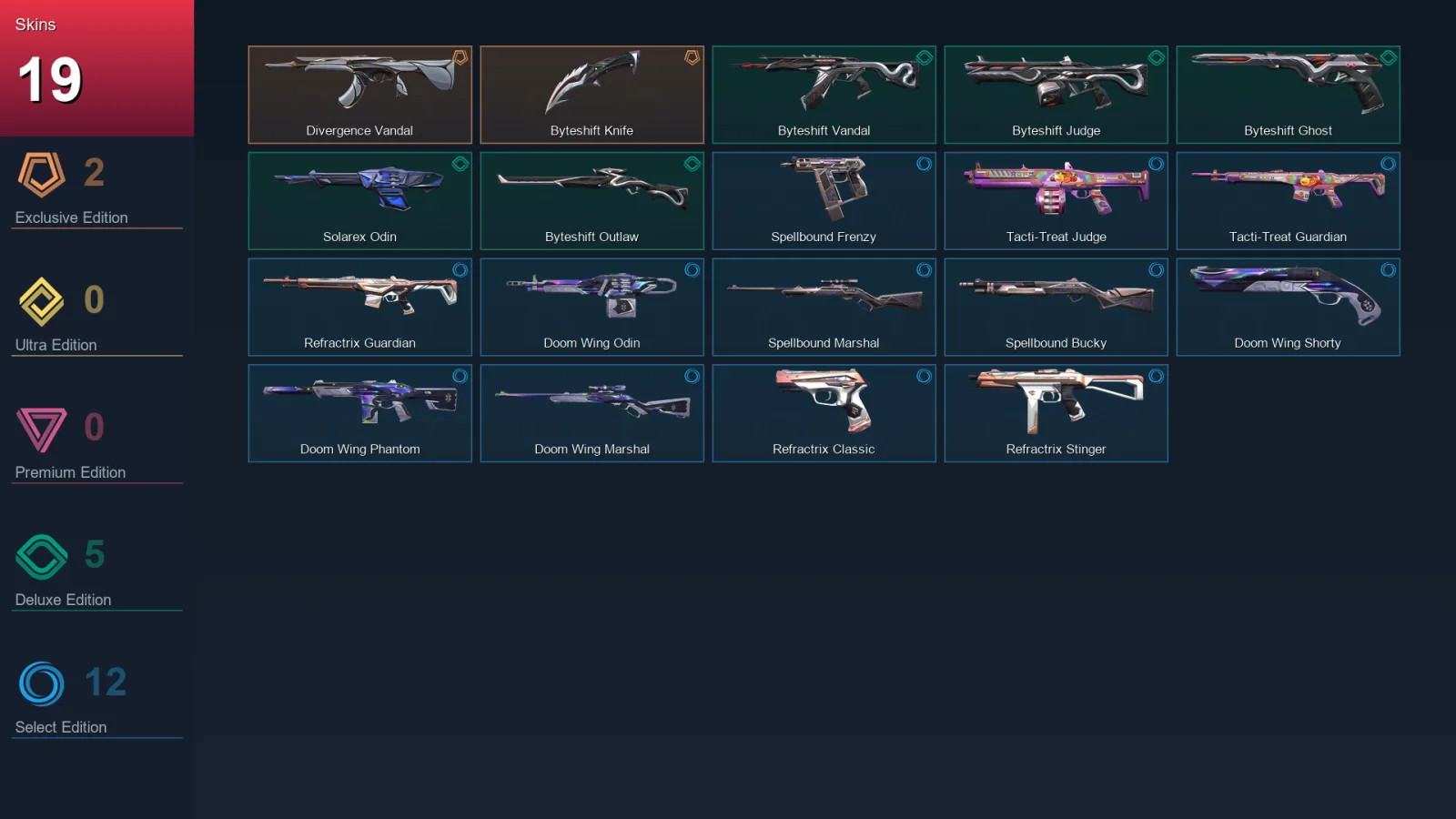 EU | Lv27 | Unranked | 19 Skin | 8 Agent | 20 Buddy