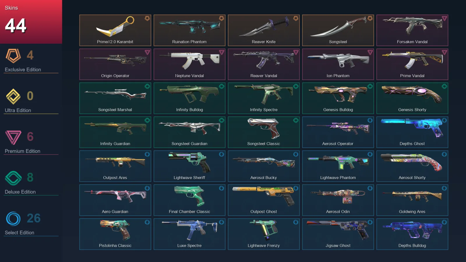 BR | Lv158 | Unranked | 44 Skin | 25 Agent | 77 Buddy