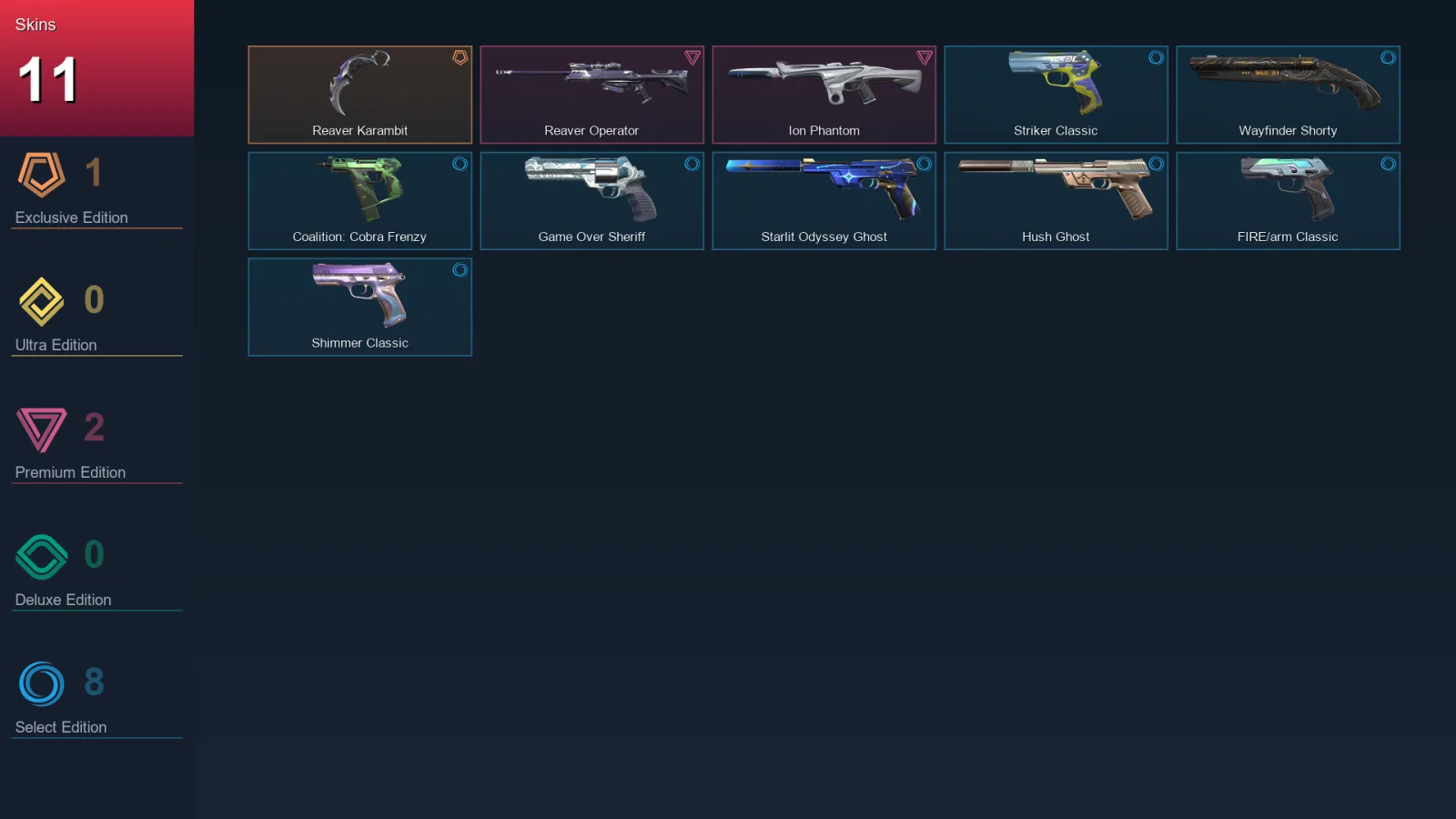 EU | Lv89 | Unranked | 11 Skin | 21 Agent | 51 Buddy