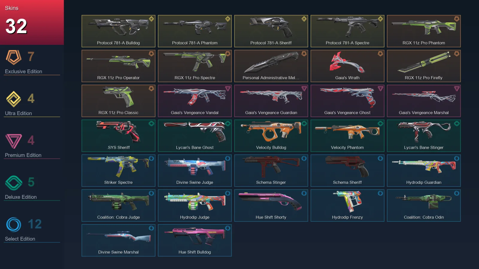 NA | Lv29 | Unranked | 32 Skin | 11 Agent | 20 Buddy — Valorant account