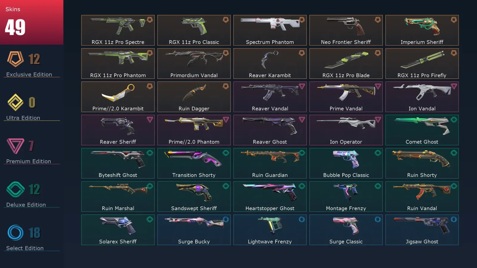 [Valorant] | EU | Level 333 | 29 Agents | 49 Skins — Valorant account