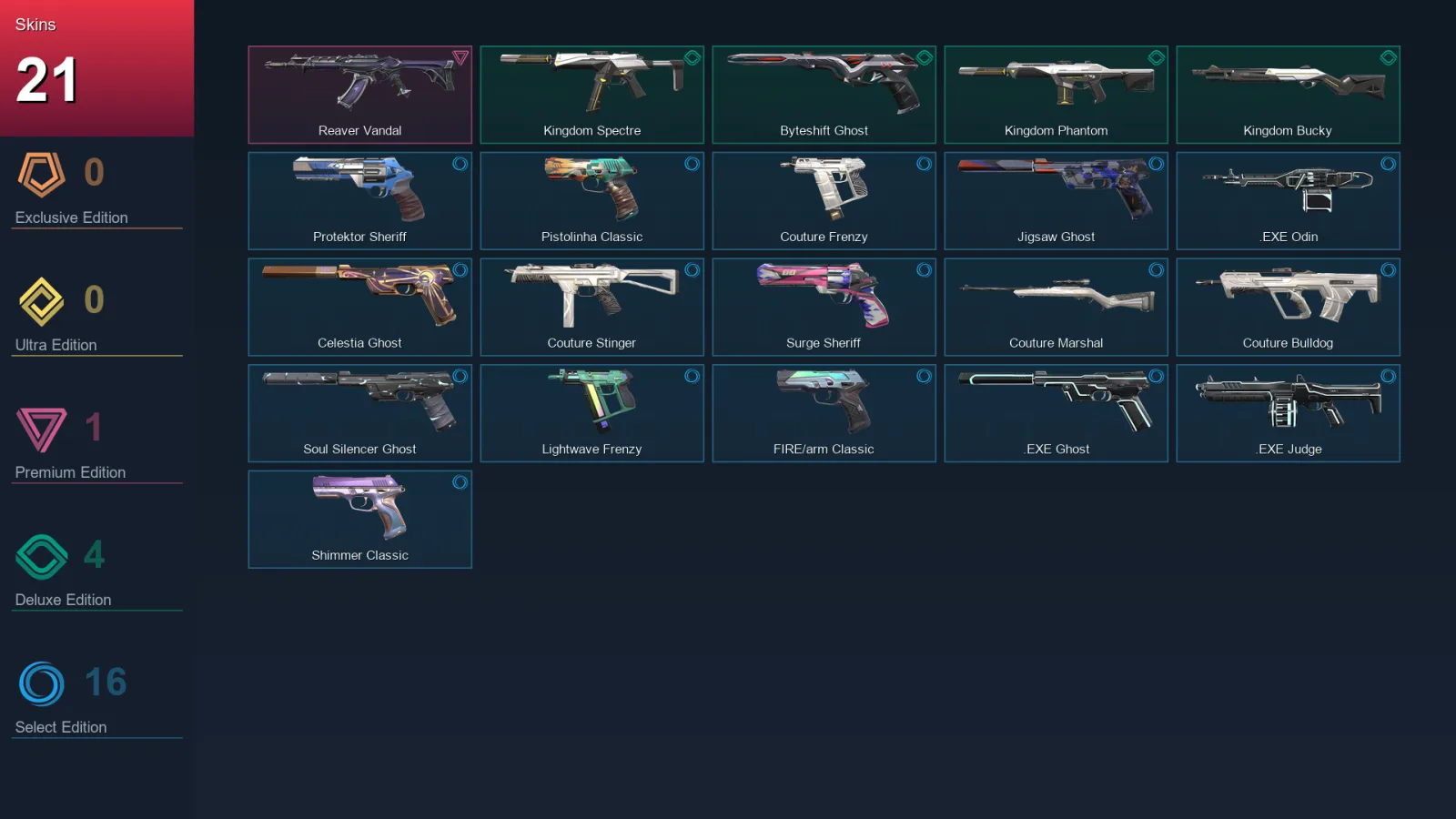 AP | Lv186 | Unranked | 21 Skin | 27 Agent | 73 Buddy