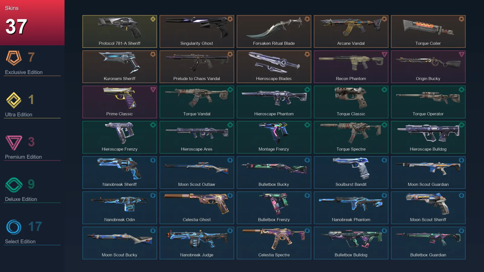 EU | Lv84 | Unranked | 37 Skin | 29 Agent | 46 Buddy