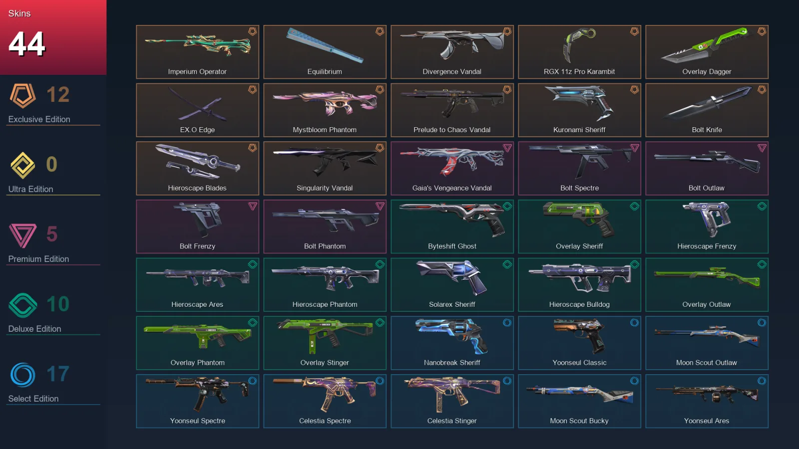 NA | Lv110 | Unranked | 44 Skin | 26 Agent | 40 Buddy — Unranked / Smurf Valorant