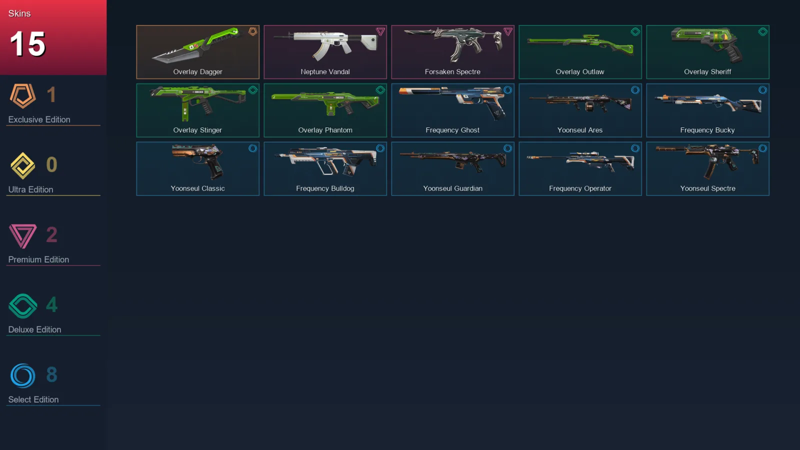 NA | Lv27 | Unranked | 15 Skin | 5 Agent | 14 Buddy