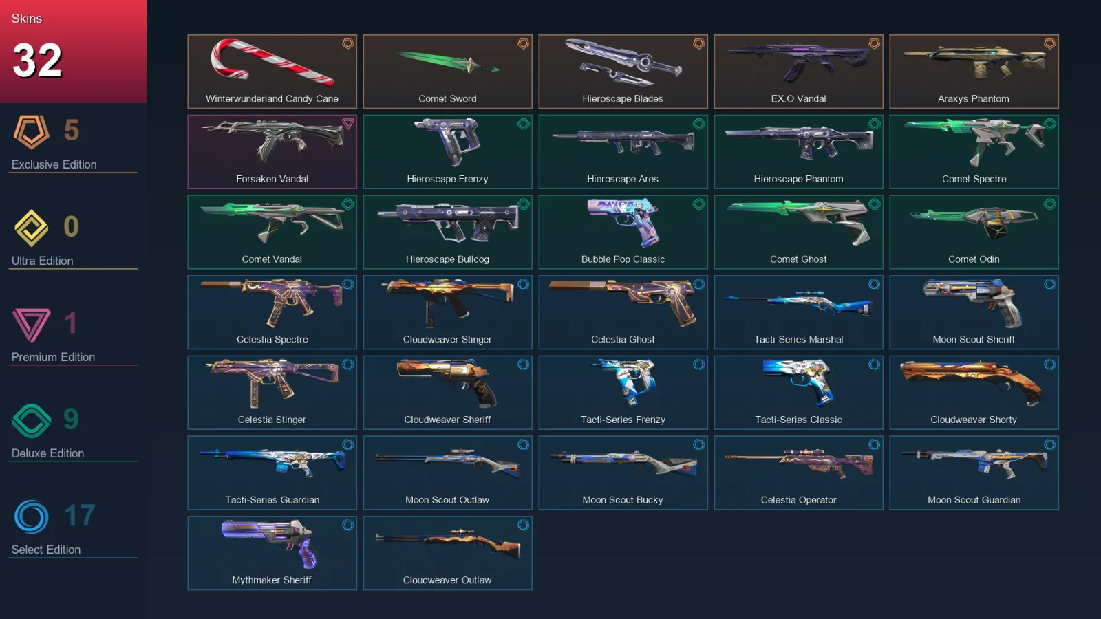 NA | Lv86 | Unranked | 32 Skin | 9 Agent | 49 Buddy