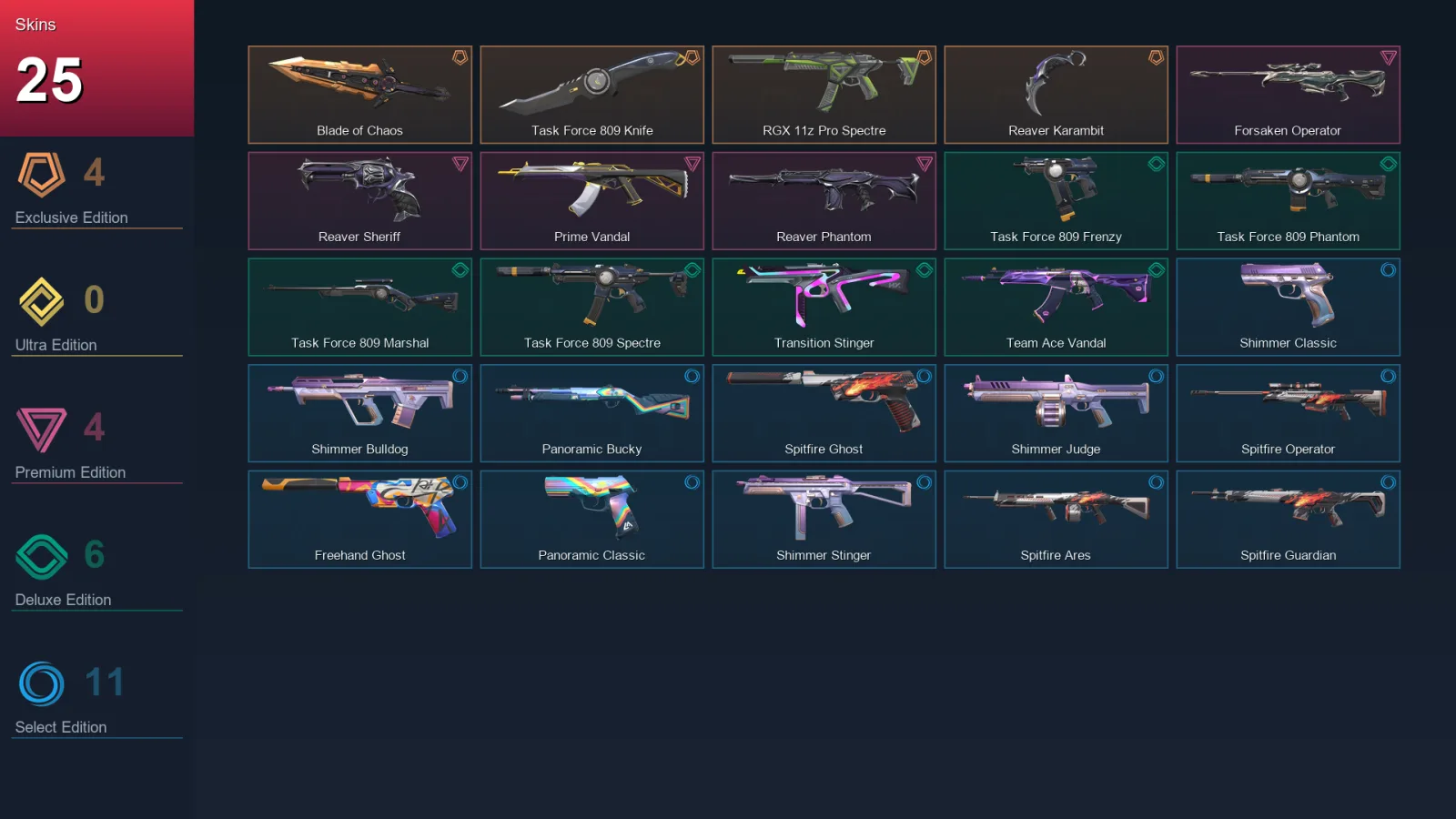 EU | Lv37 | Unranked | 25 Skin | 13 Agent | 23 Buddy — Valorant account