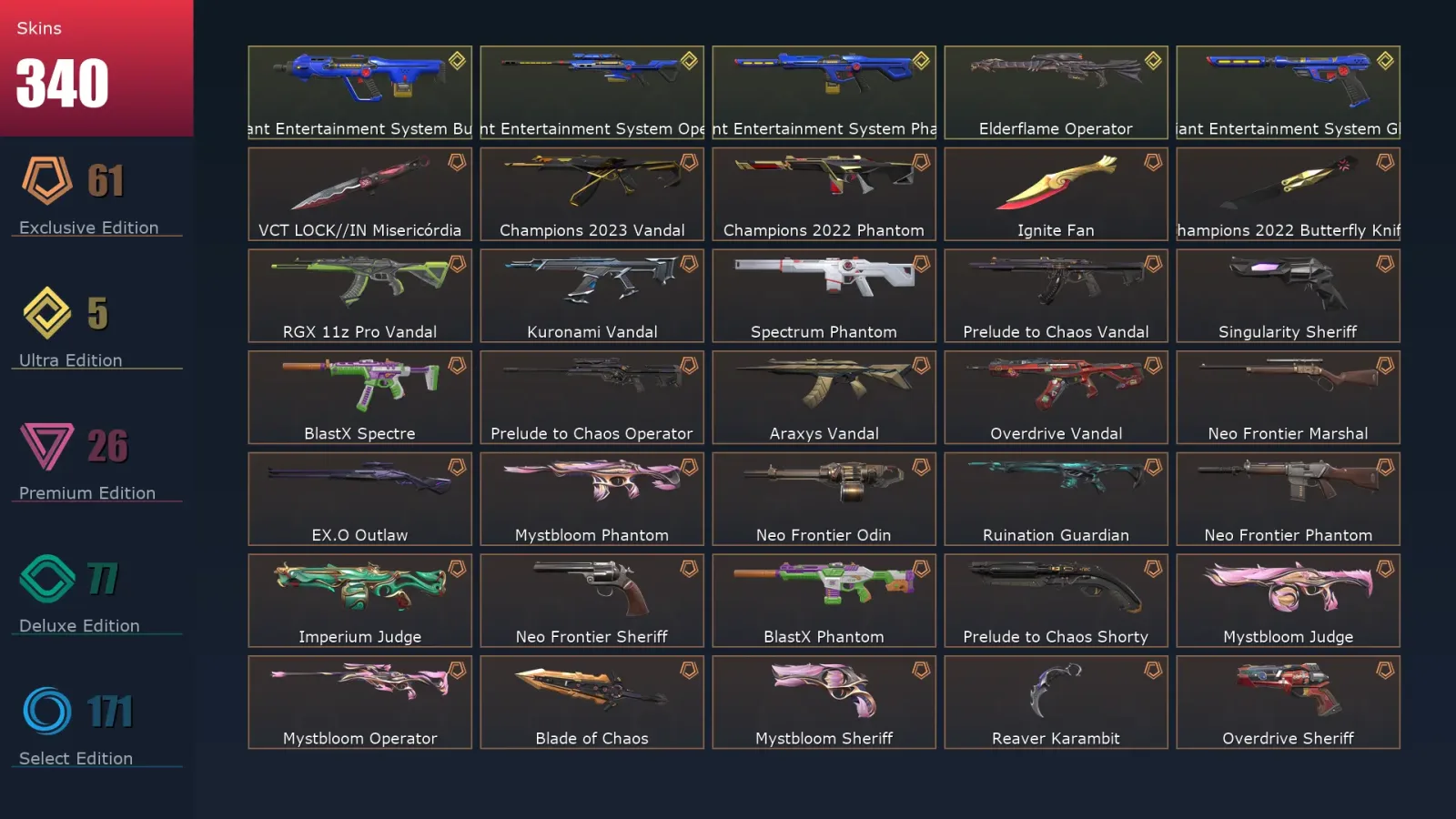 [Valorant] | EU | Level 458 | 27 Agents | 340 Skins — Valorant account