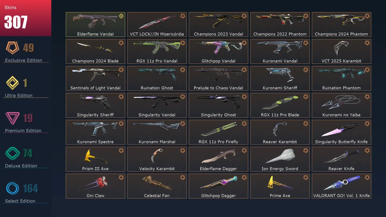 [Valorant] | EU | Level 434 | 29 Agents | 307 Skins