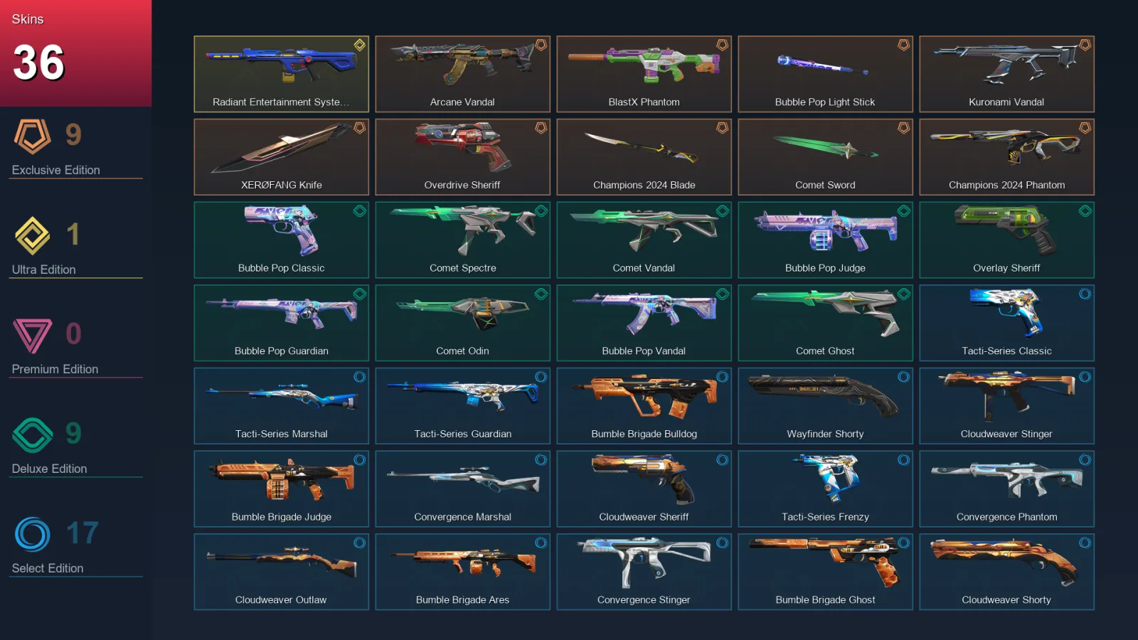 EU | Lv103 | Unranked | 36 Skin | 26 Agent | 45 Buddy