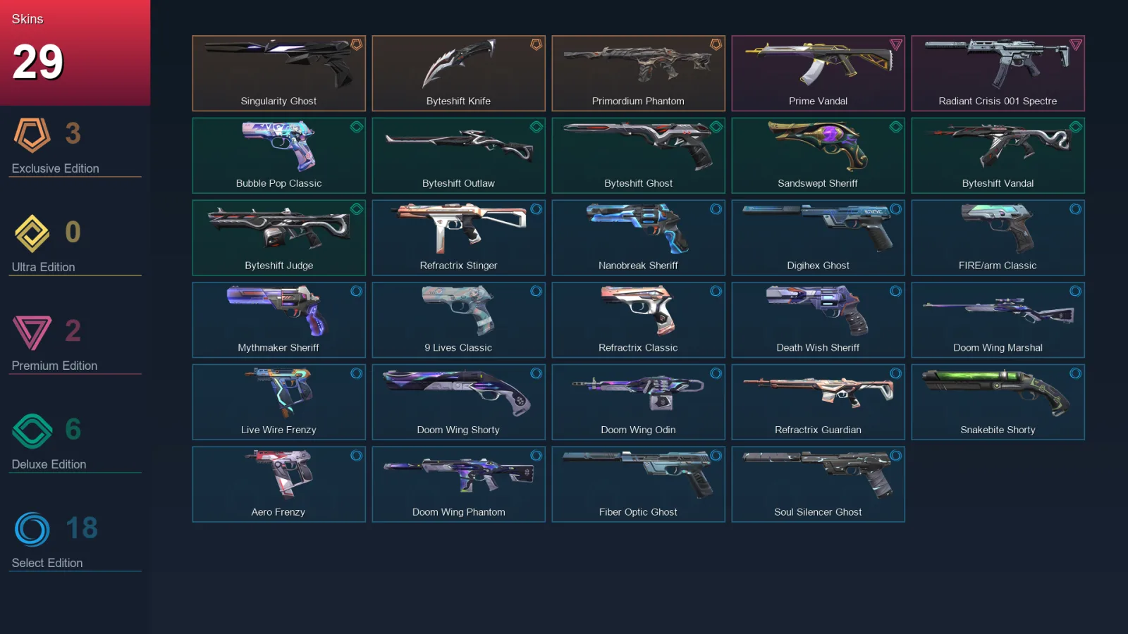 LA | Lv230 | Unranked | 29 Skin | 27 Agent | 113 Buddy