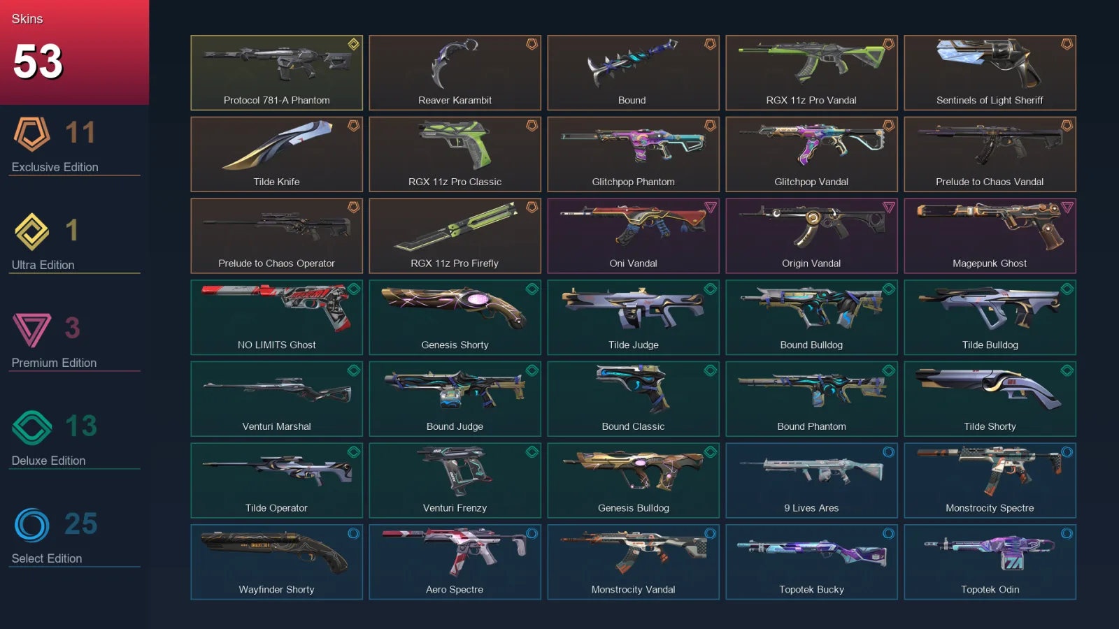 EU | Lv67 | Unranked | 53 Skin | 11 Agent | 44 Buddy — Valorant account