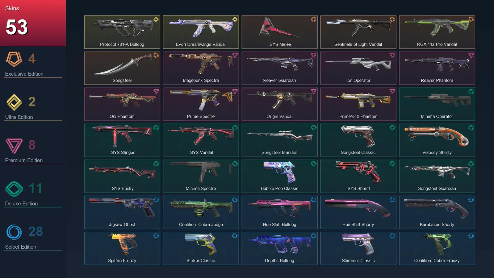 LA | Lv195 | Unranked | 53 Skin | 24 Agent | 85 Buddy