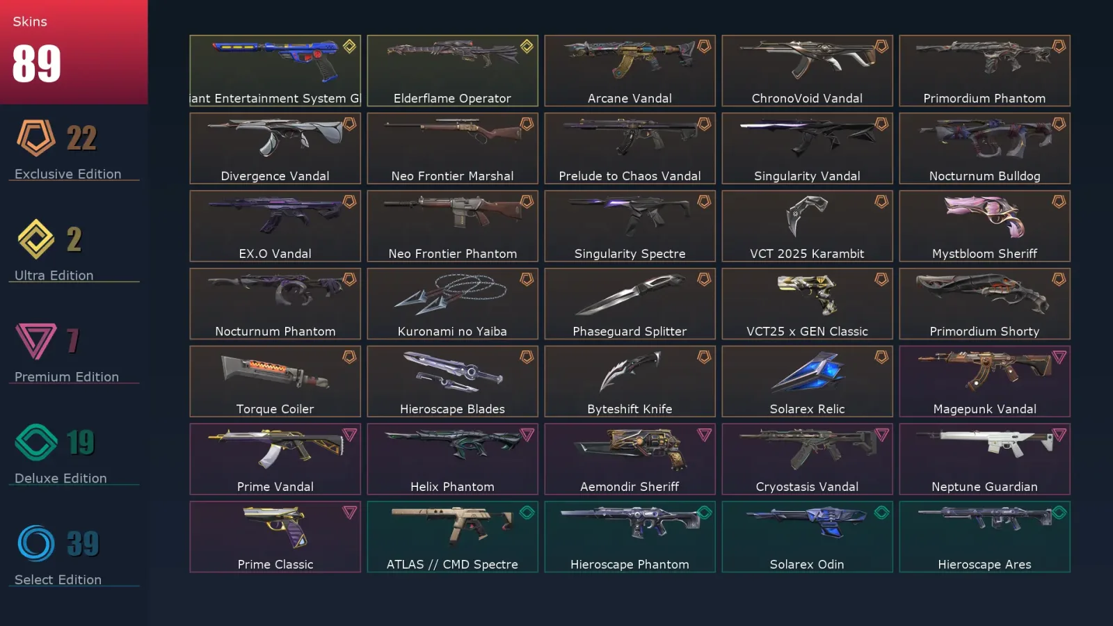 [Valorant] | EU | Level 104 | 26 Agents | 89 Skins — Valorant account