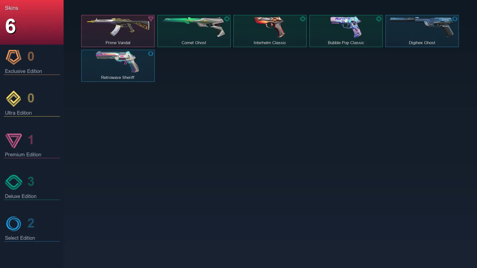 LA | Prime Vandal | Comet Ghost | Interhelm Classic | Bubble Pop Classic | 6 Skin | 27 Agent | 54 Buddy | Lv128