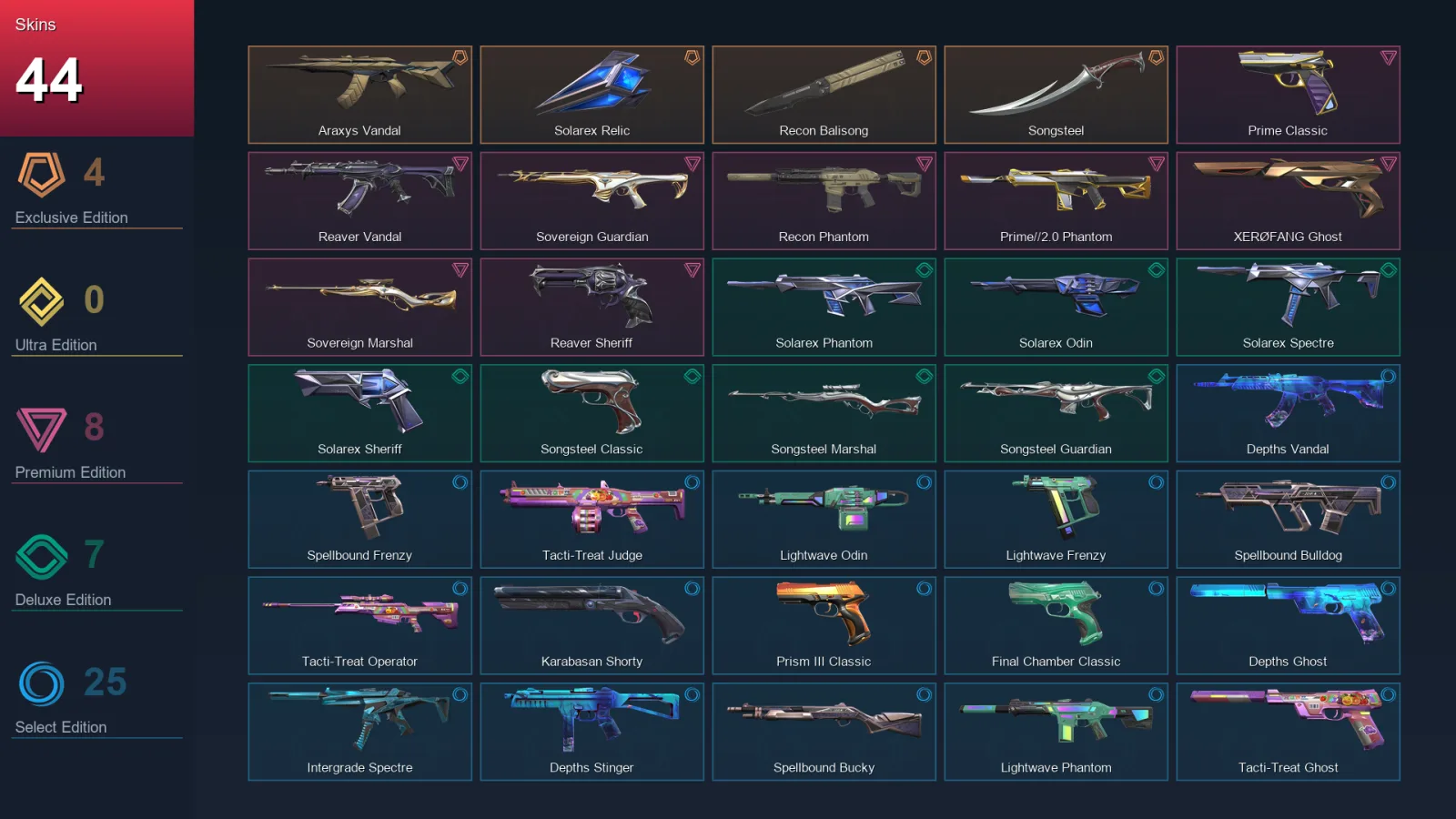 NA | Lv154 | Unranked | 44 Skin | 27 Agent | 86 Buddy — Valorant account