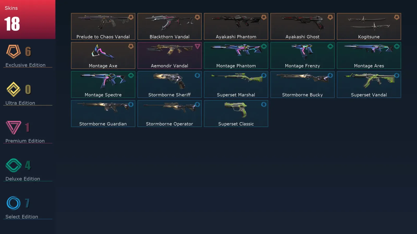 [Valorant] | EU | Level 40 | Ascendant 3 | 15 Agents | 18 Skins