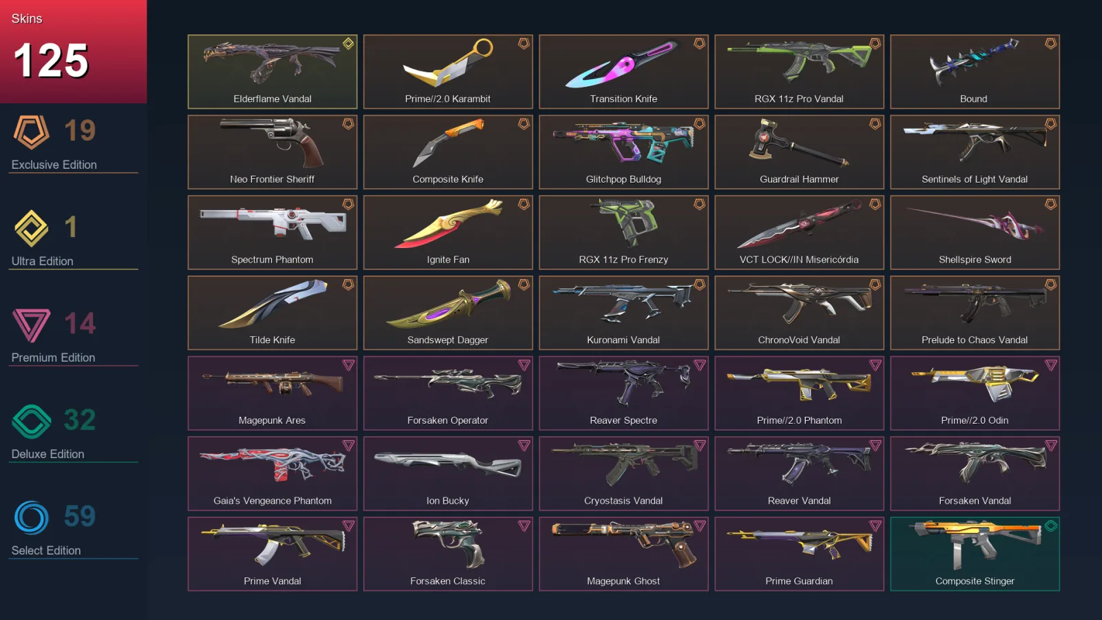 AP | Lv289 | Unranked | 125 Skin | 27 Agent | 145 Buddy — Valorant account