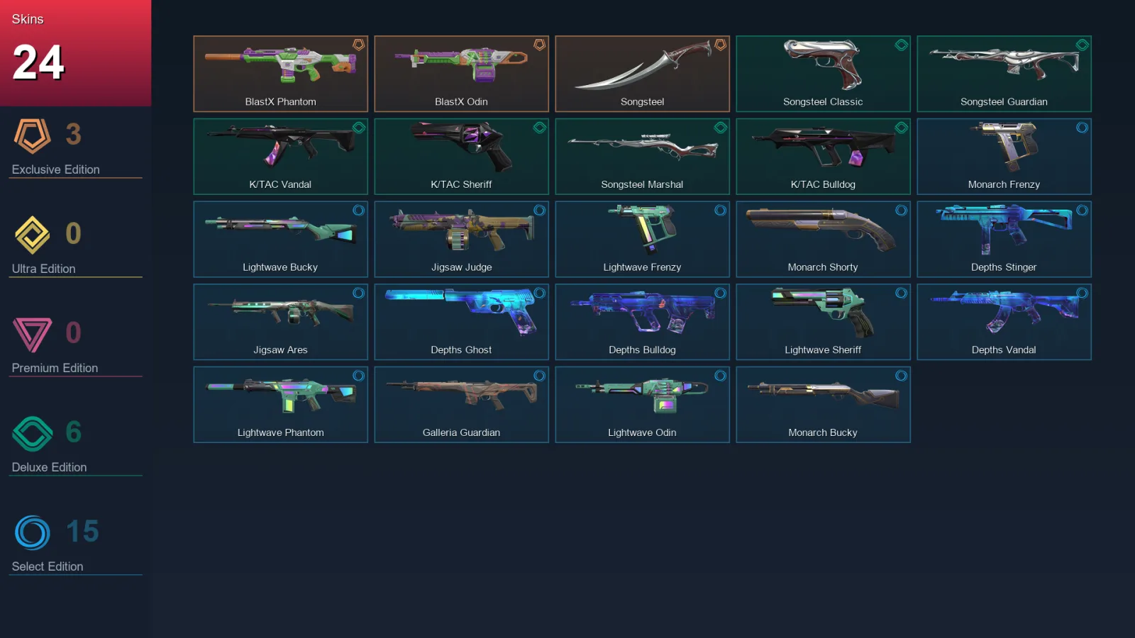 NA | Lv28 | Unranked | 24 Skin | 9 Agent | 20 Buddy
