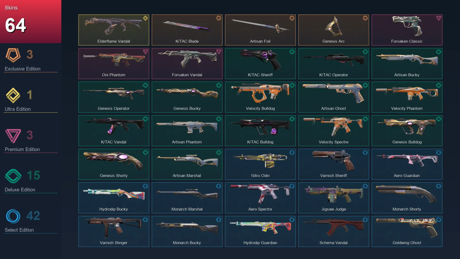LA | Lv169 | Unranked | 64 Skin | 24 Agent | 96 Buddy — Valorant account