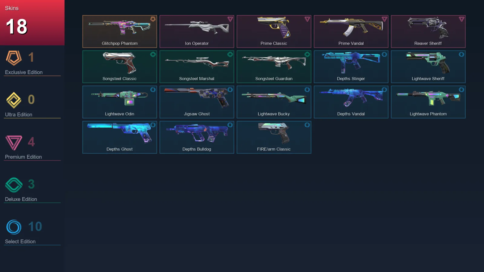 AP | Lv65 | Unranked | 18 Skin | 17 Agent | 37 Buddy