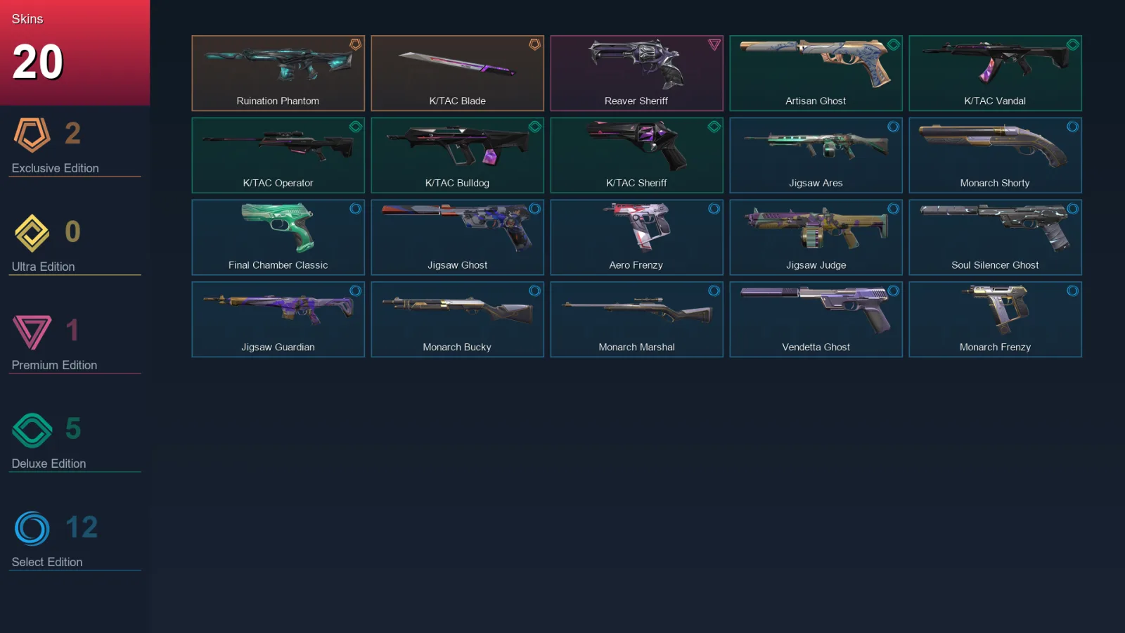 EU | Lv140 | Unranked | 20 Skin | 19 Agent | 46 Buddy &mdash; Valorant account with Astra