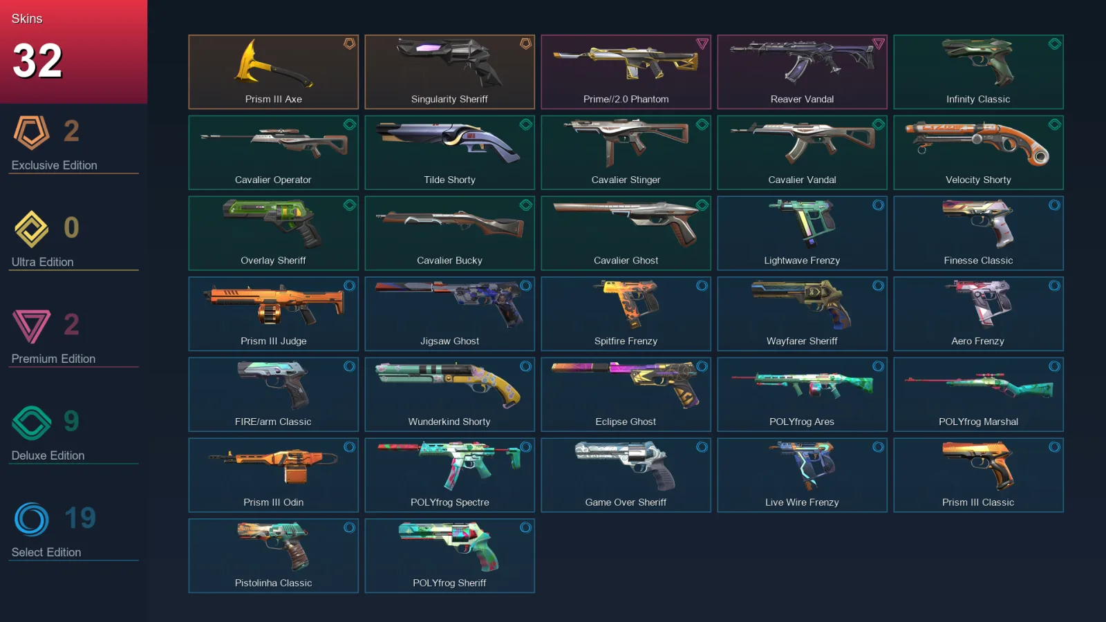AP | Lv268 | Unranked | 32 Skin | 25 Agent | 71 Buddy — Valorant account