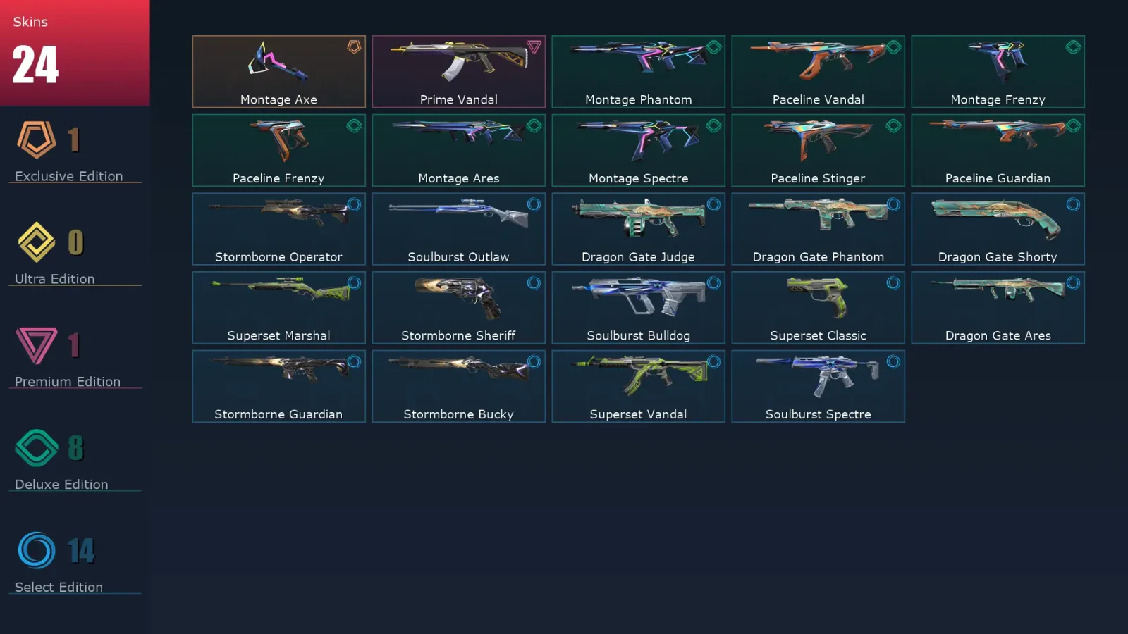 [Valorant] | EU | Level 43 | Diamond 3 | 15 Agents | 24 Skins — Valorant account
