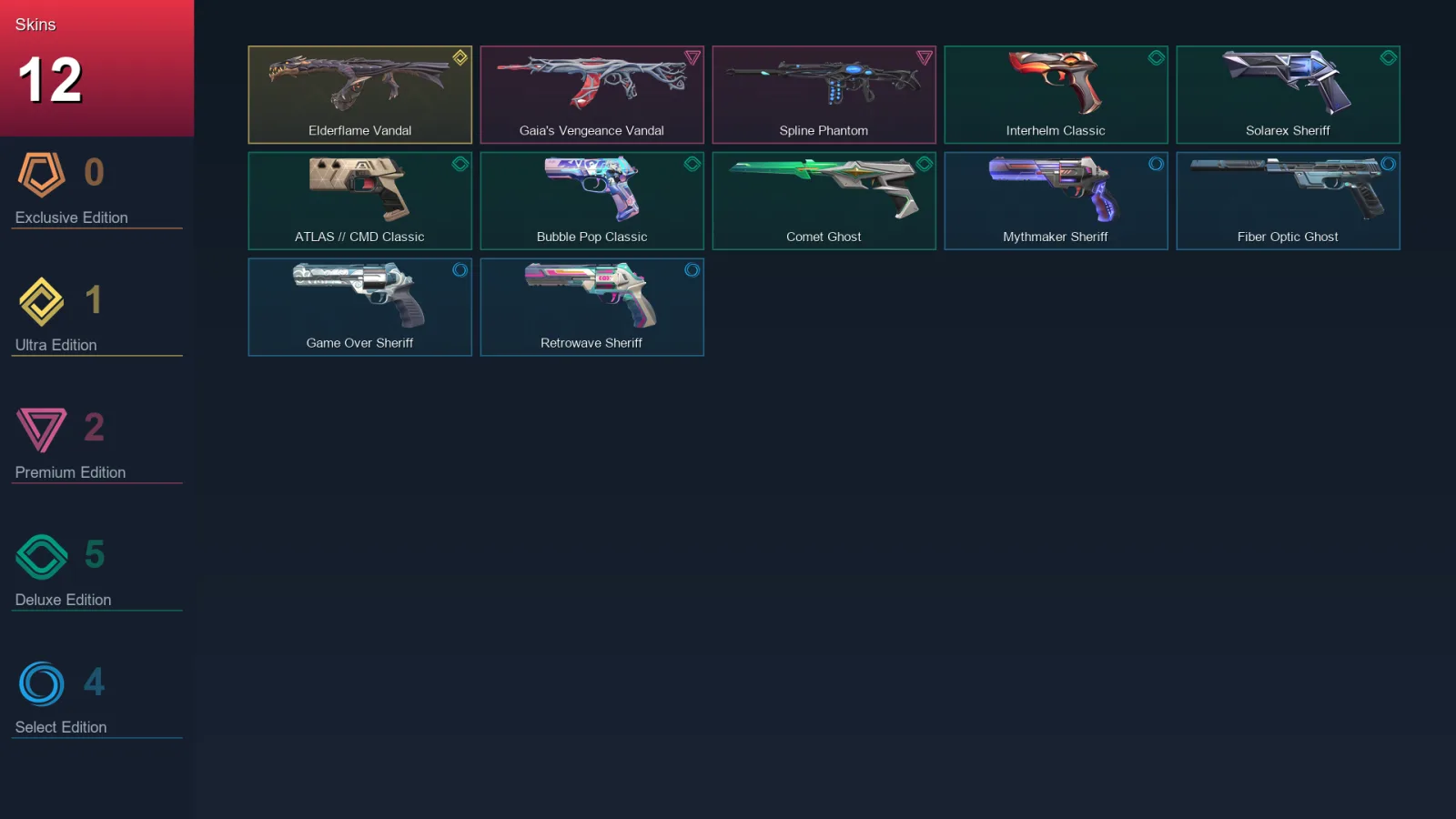 AP | Lv207 | Unranked | 12 Skin | 27 Agent | 43 Buddy — Valorant account