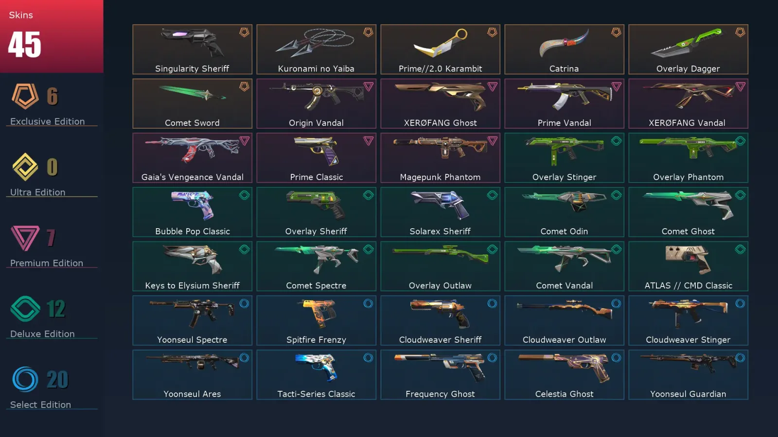 [Valorant] | EU | Level 164 | 28 Agents | 45 Skins — Valorant account