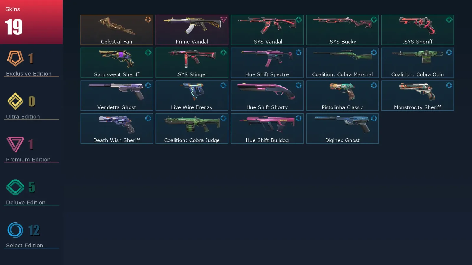 [Valorant] | EU | Level 150 | 24 Agents | 19 Skins