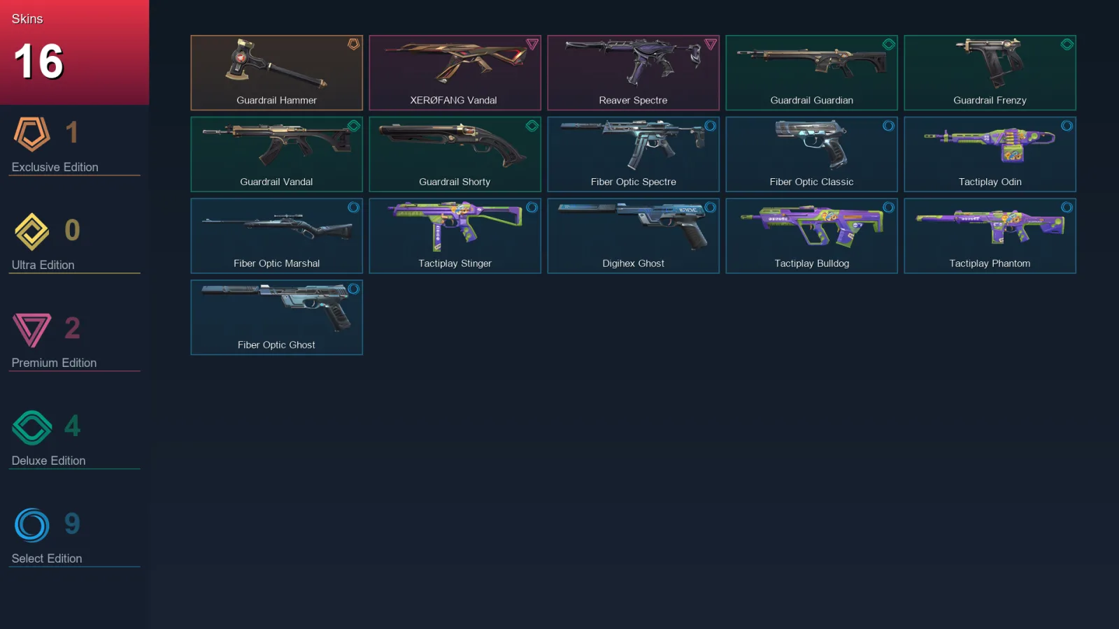 EU | Lv61 | Unranked | 16 Skin | 15 Agent | 28 Buddy