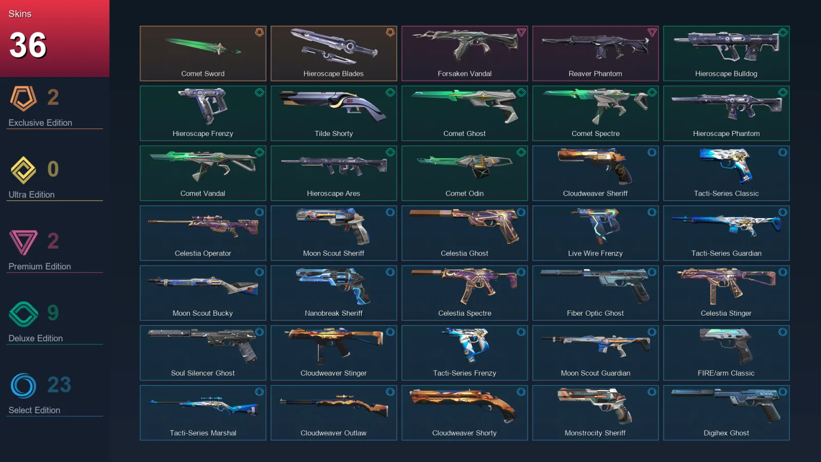 AP | Lv160 | Unranked | 36 Skin | 27 Agent | 63 Buddy — Valorant account