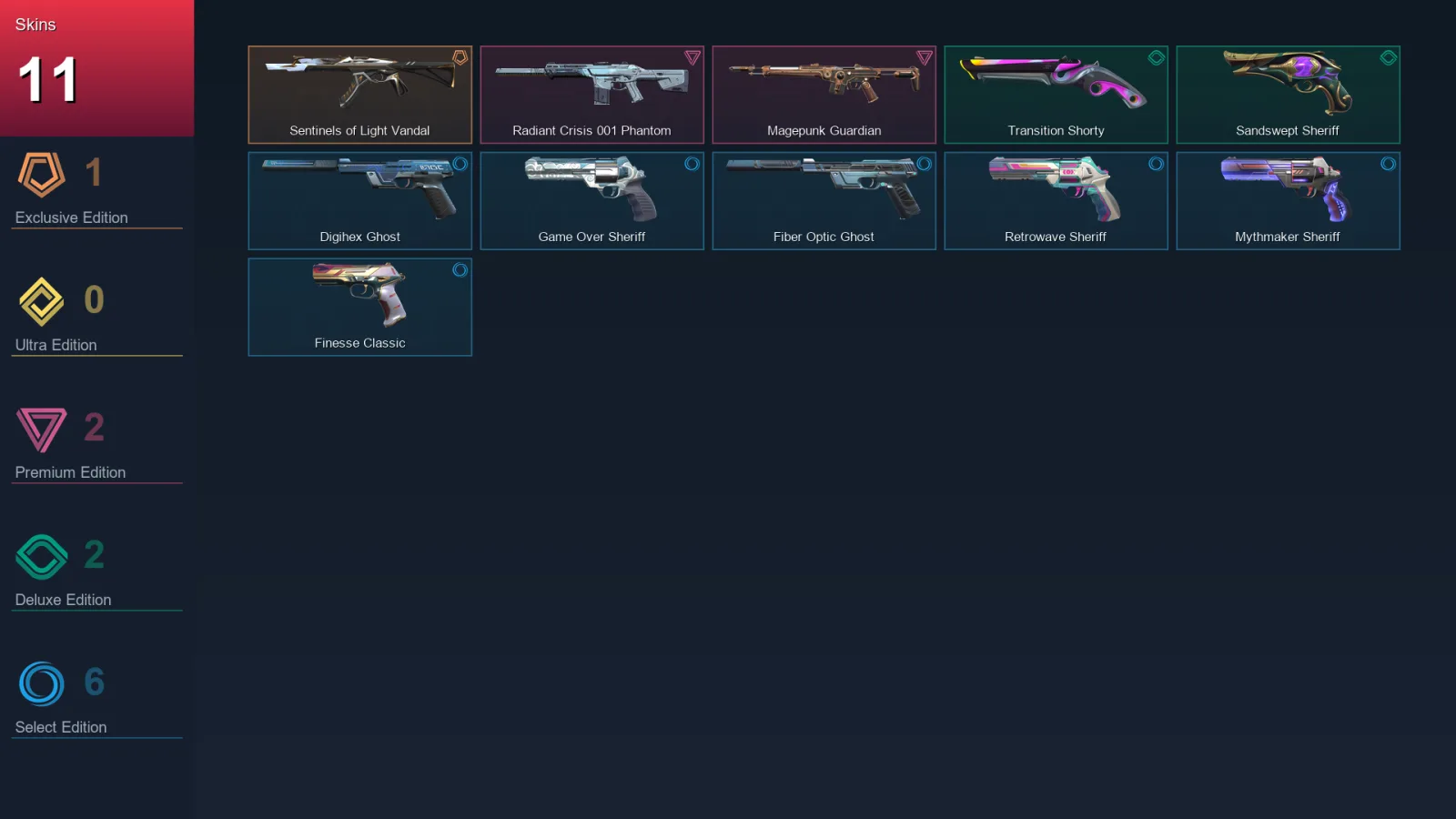 AP | Lv187 | Unranked | 11 Skin | 28 Agent | 70 Buddy