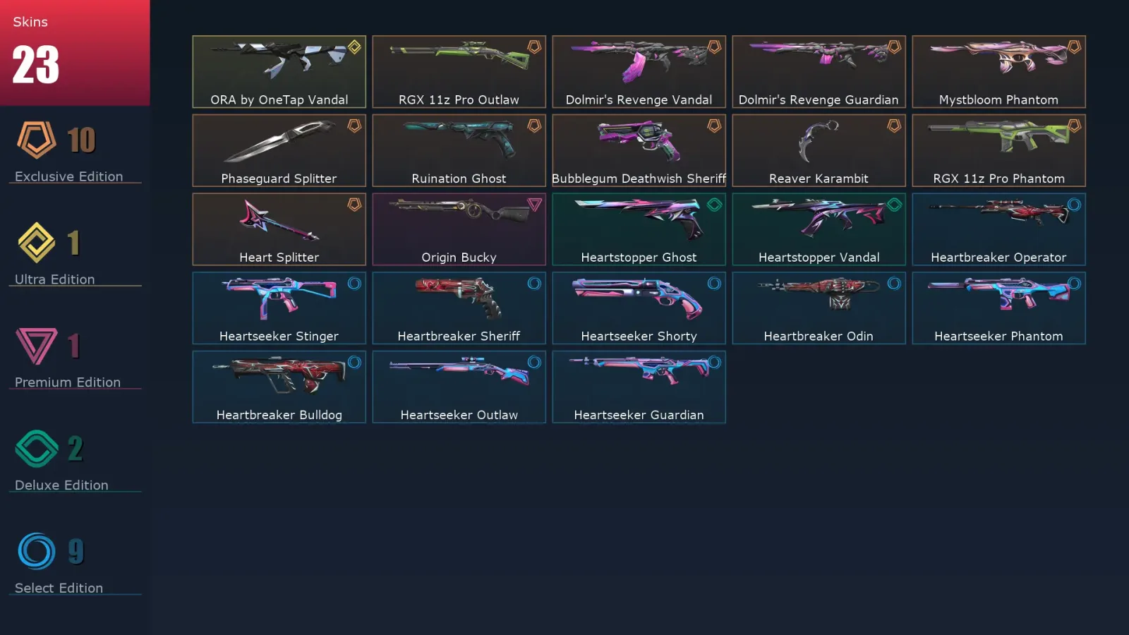 [Valorant] | EU | Level 50 | 16 Agents | 23 Skins