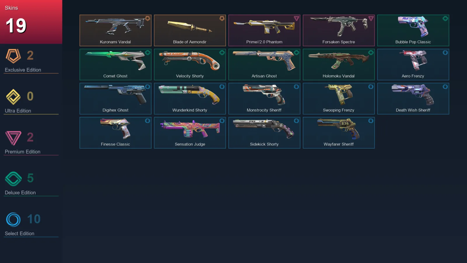 AP | Lv265 | Unranked | 19 Skin | 24 Agent | 72 Buddy — Valorant account