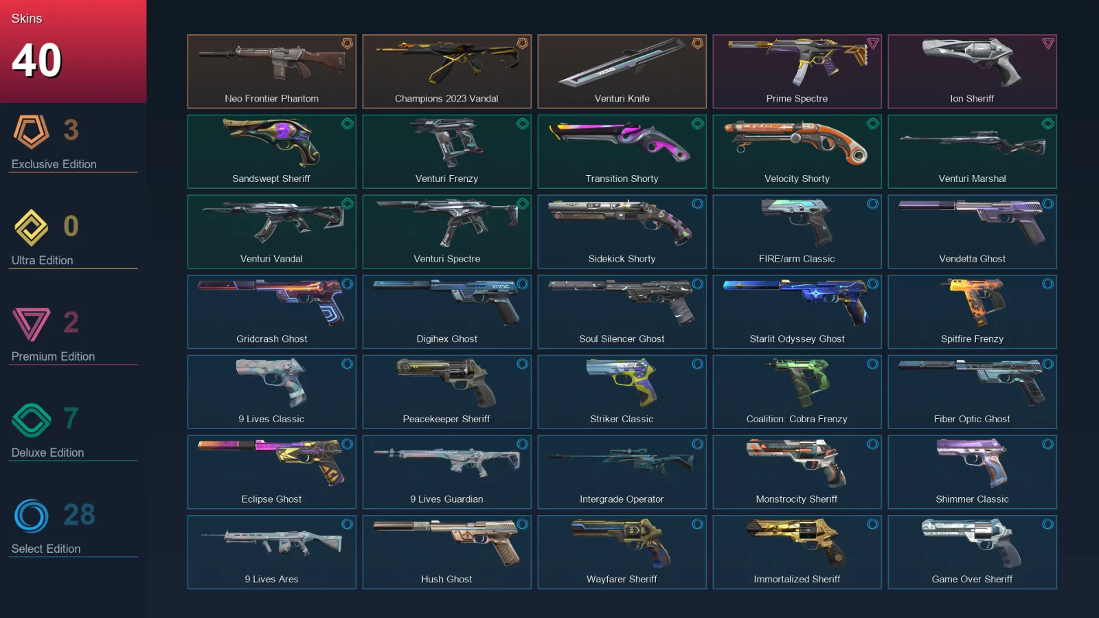 LA | Lv305 | Unranked | 40 Skin | 28 Agent | 109 Buddy