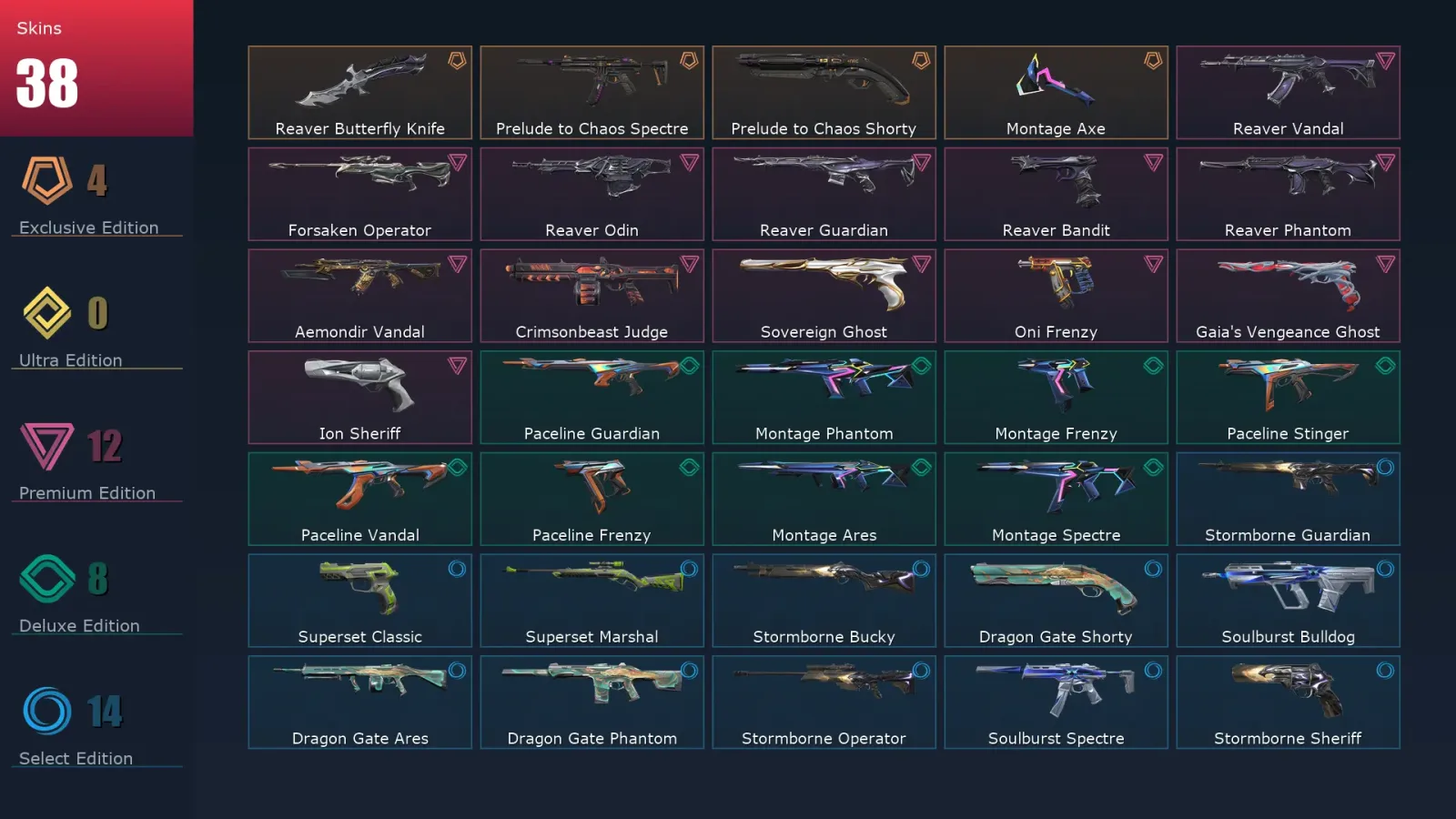 [Valorant] | EU | Level 44 | Diamond 2 | 16 Agents | 38 Skins — Valorant account