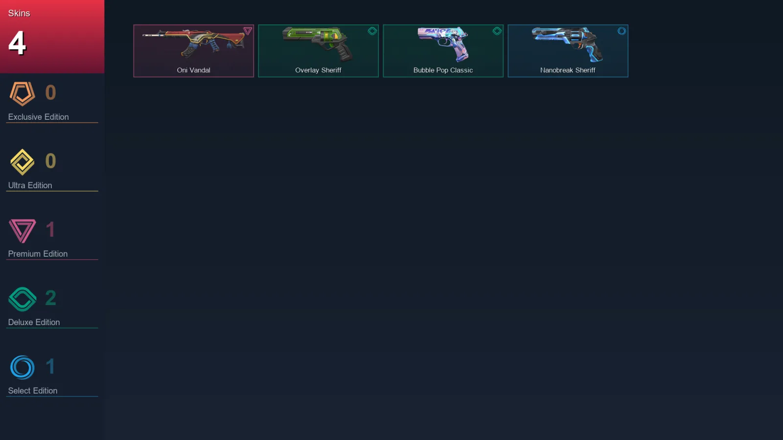 AP | Lv87 | Unranked | 4 Skin | 19 Agent | 18 Buddy — Valorant account