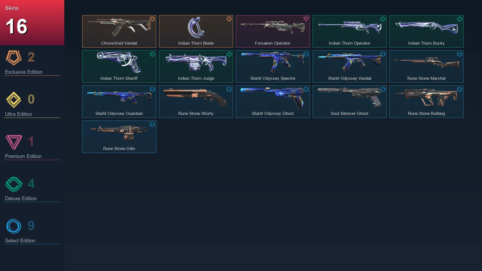 EU | Lv74 | Unranked | 16 Skin | 20 Agent | 24 Buddy
